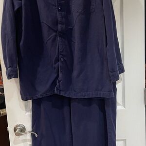 Stafford Essentials Navy Flannel Sleepwear Large Tall